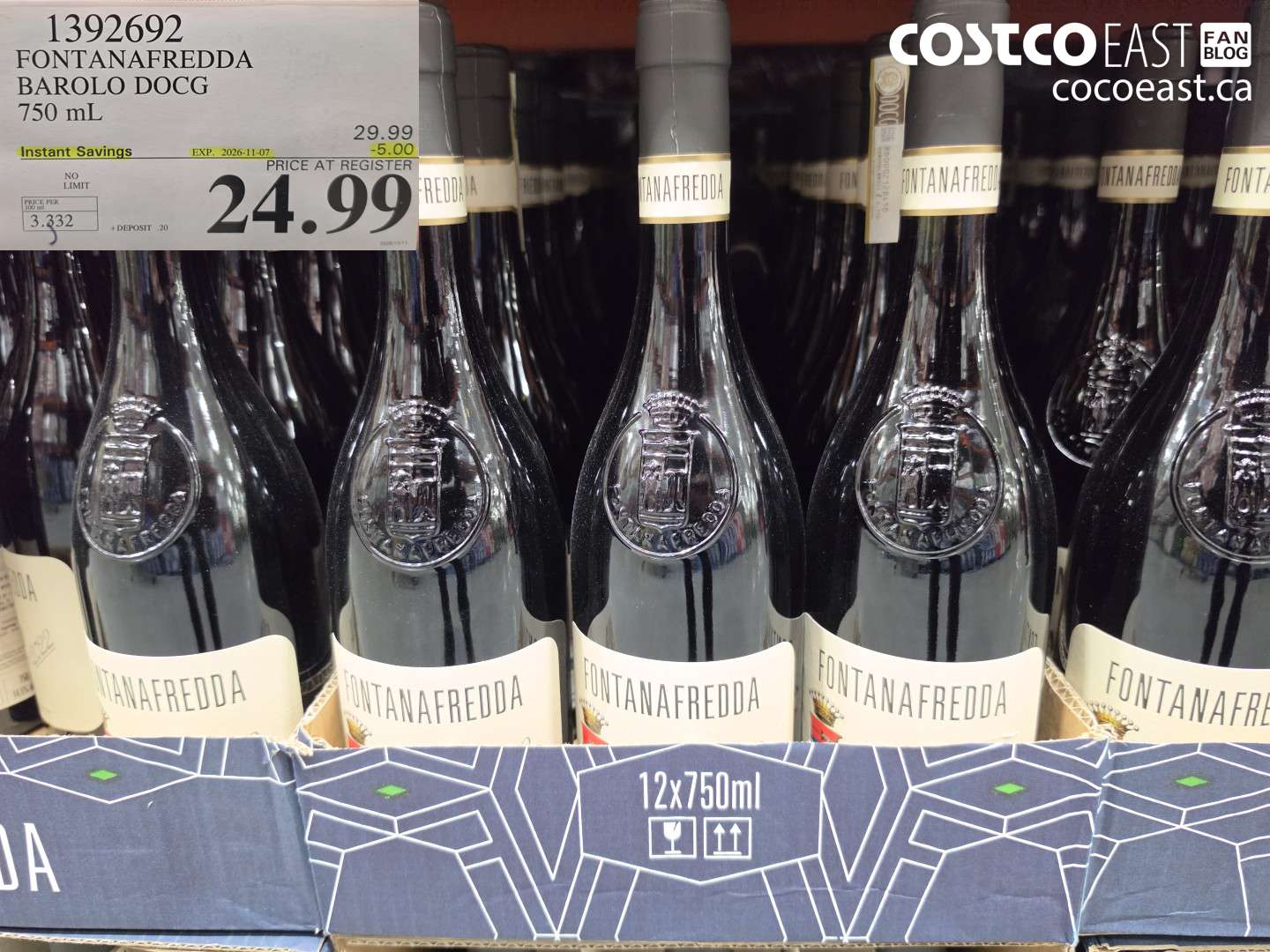 1392692 FONTANAFREDDA BAROLO DOCG 750 ML ($5.00 INSTANT SAVINGS EXPIRES ON 2026-11-07) $24.99