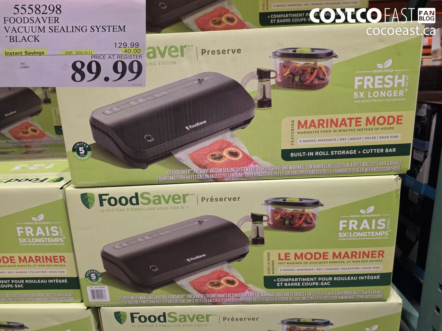 5558298 FOODSAVER VACUUM SEALING SYSTEM BLACK ($40.00 INSTANT SAVINGS EXPIRES ON 2026-10-11) $89.99