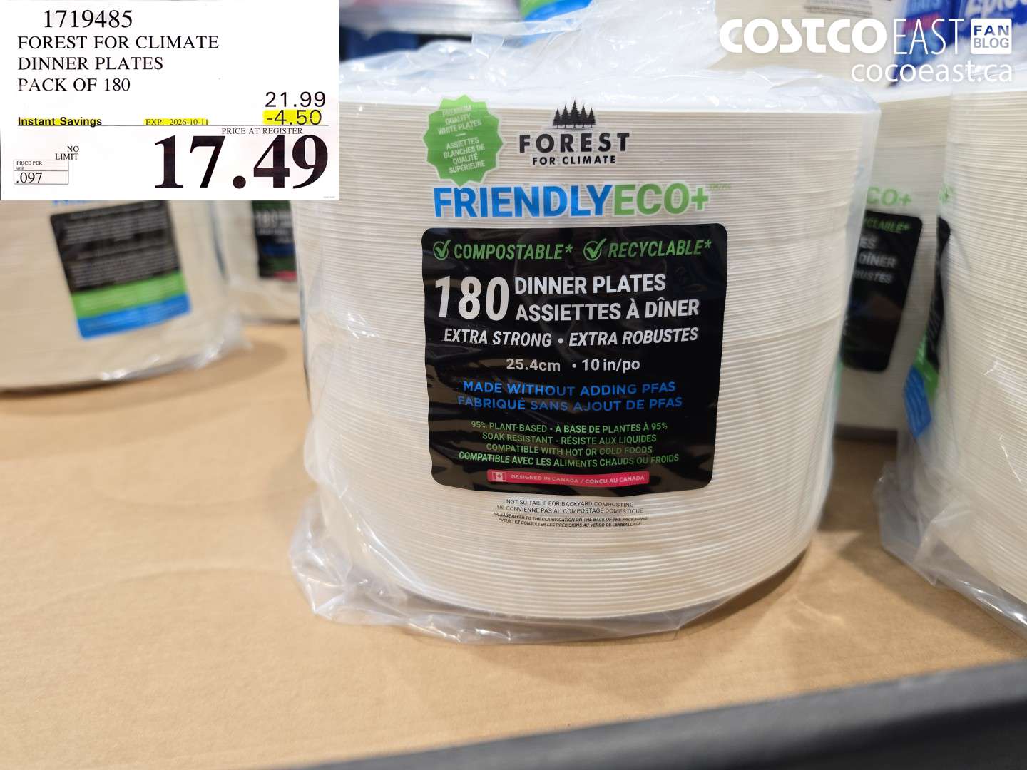 1719485 FOREST FOR CLIMATE DINNER PLATES PACK OF 180 ($4.50 INSTANT SAVINGS EXPIRES ON 2026-10-11) $17.49