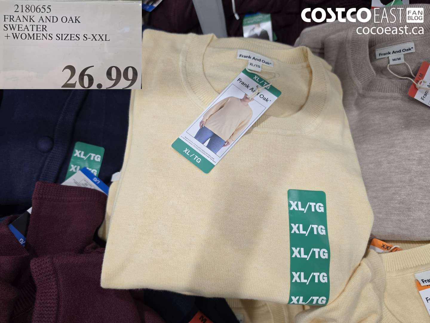 2180655 FRANK AND OAK SWEATER WOMENS SIZES S-XXL $26.99