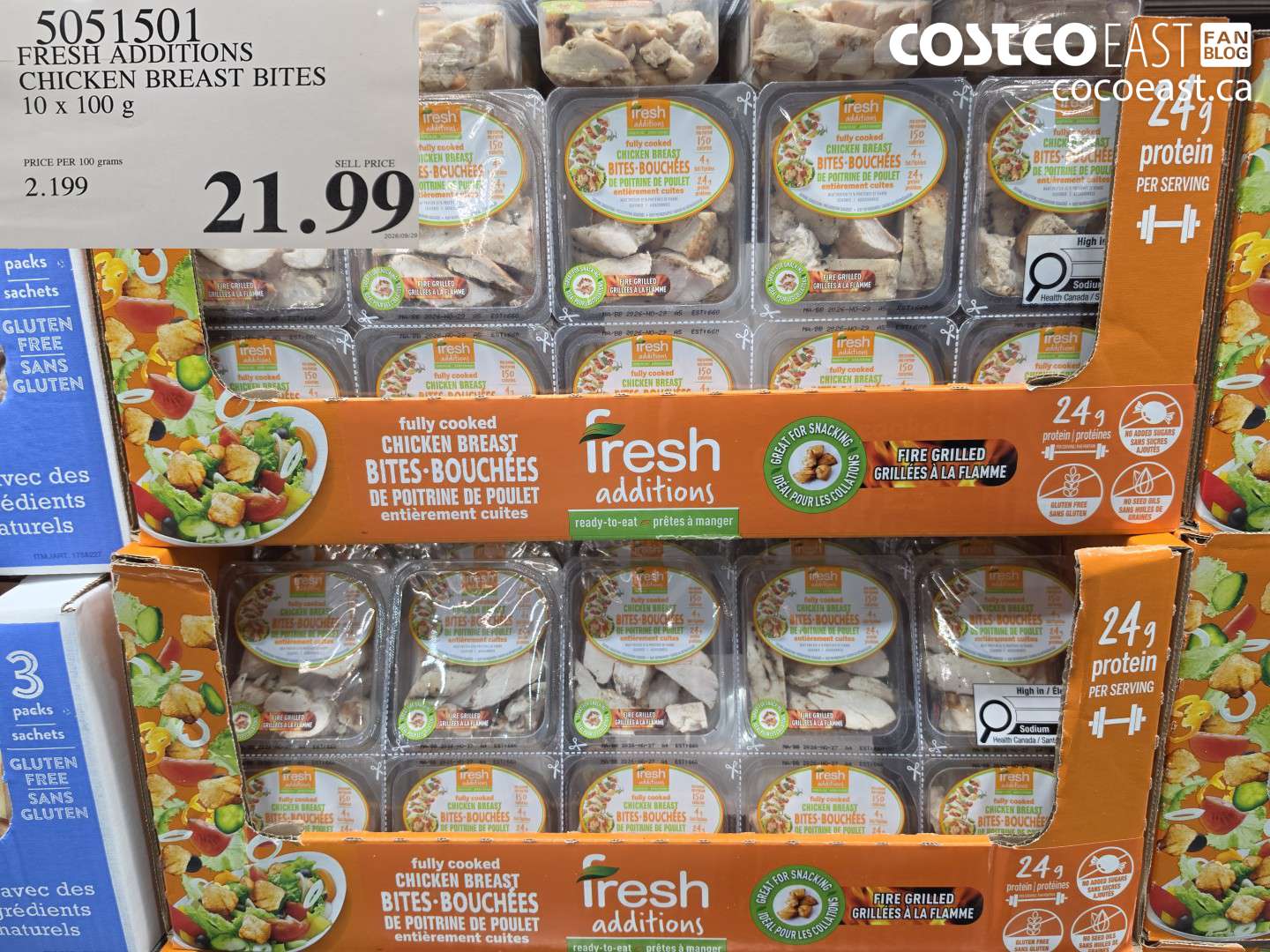 5051501 FRESH ADDITIONS CHICKEN BREAST BITES 10 X 100 G $21.99