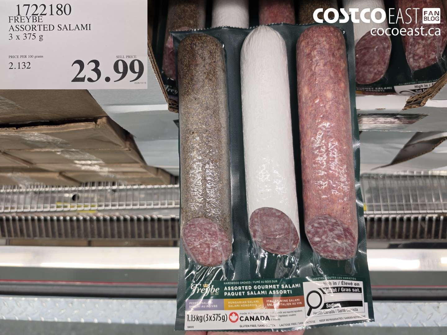 1722180 FREYBE ASSORTED SALAMI 3 X 375 G $23.99