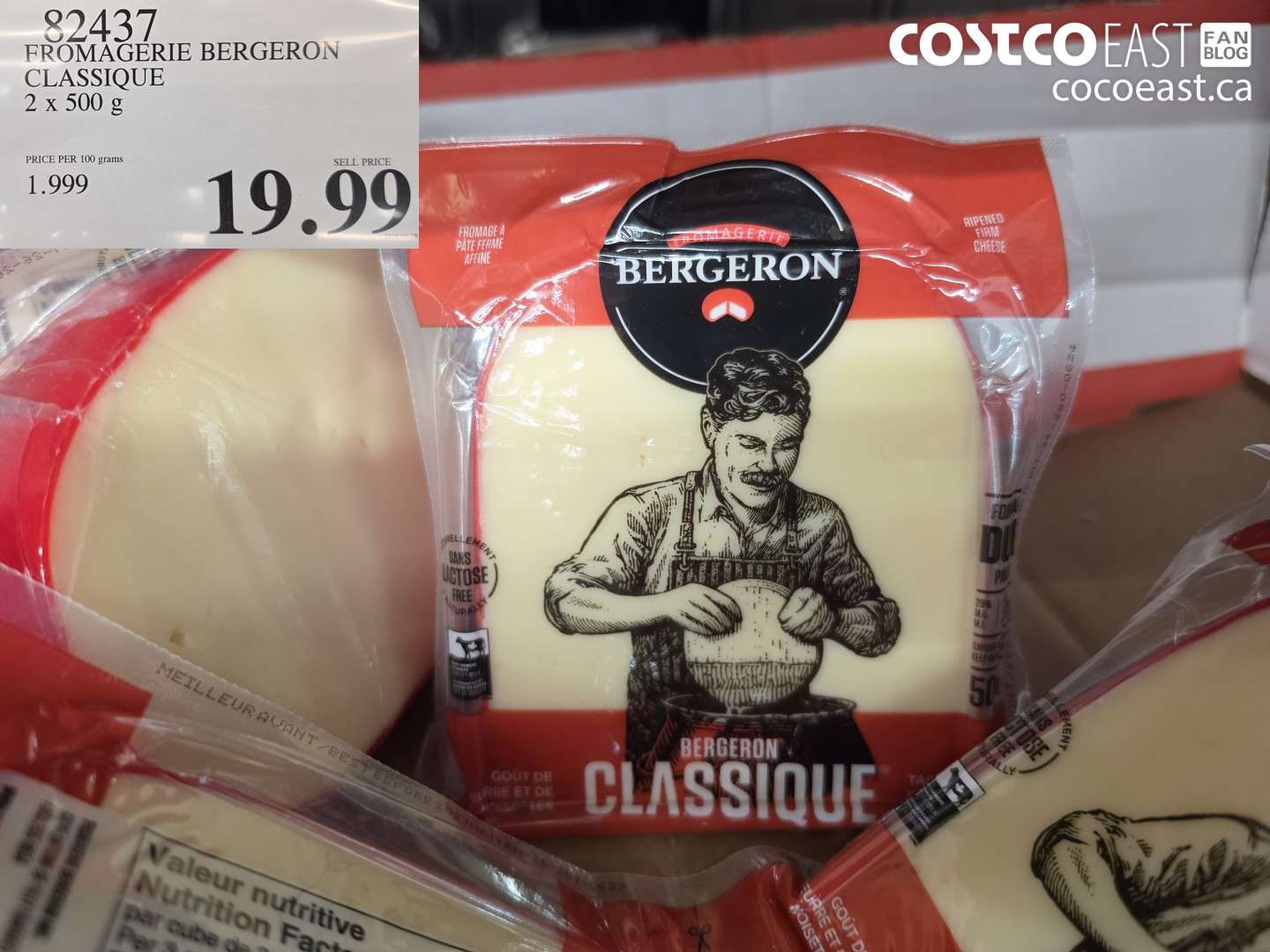 82437 FROMAGERIE BERGERON CLASSIQUE 2 X 500 G $19.99