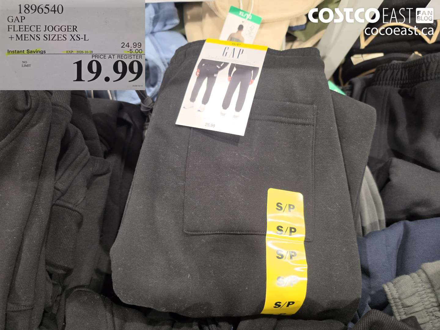 1896540 GAP FLEECE JOGGER MENS SIZES XS-L ($5.00 INSTANT SAVINGS EXPIRES ON 2026-10-18) $19.99
