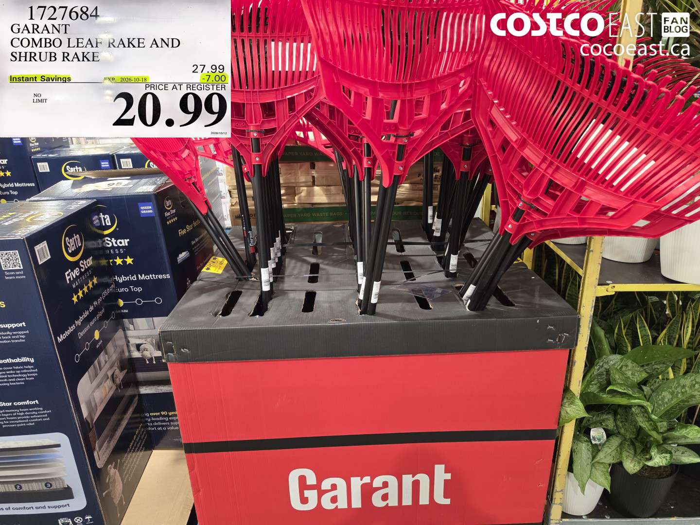 1727684 GARANT COMBO LEAF RAKE AND SHRUB RAKE ($7.00 INSTANT SAVINGS EXPIRES ON 2026-10-18) $20.99