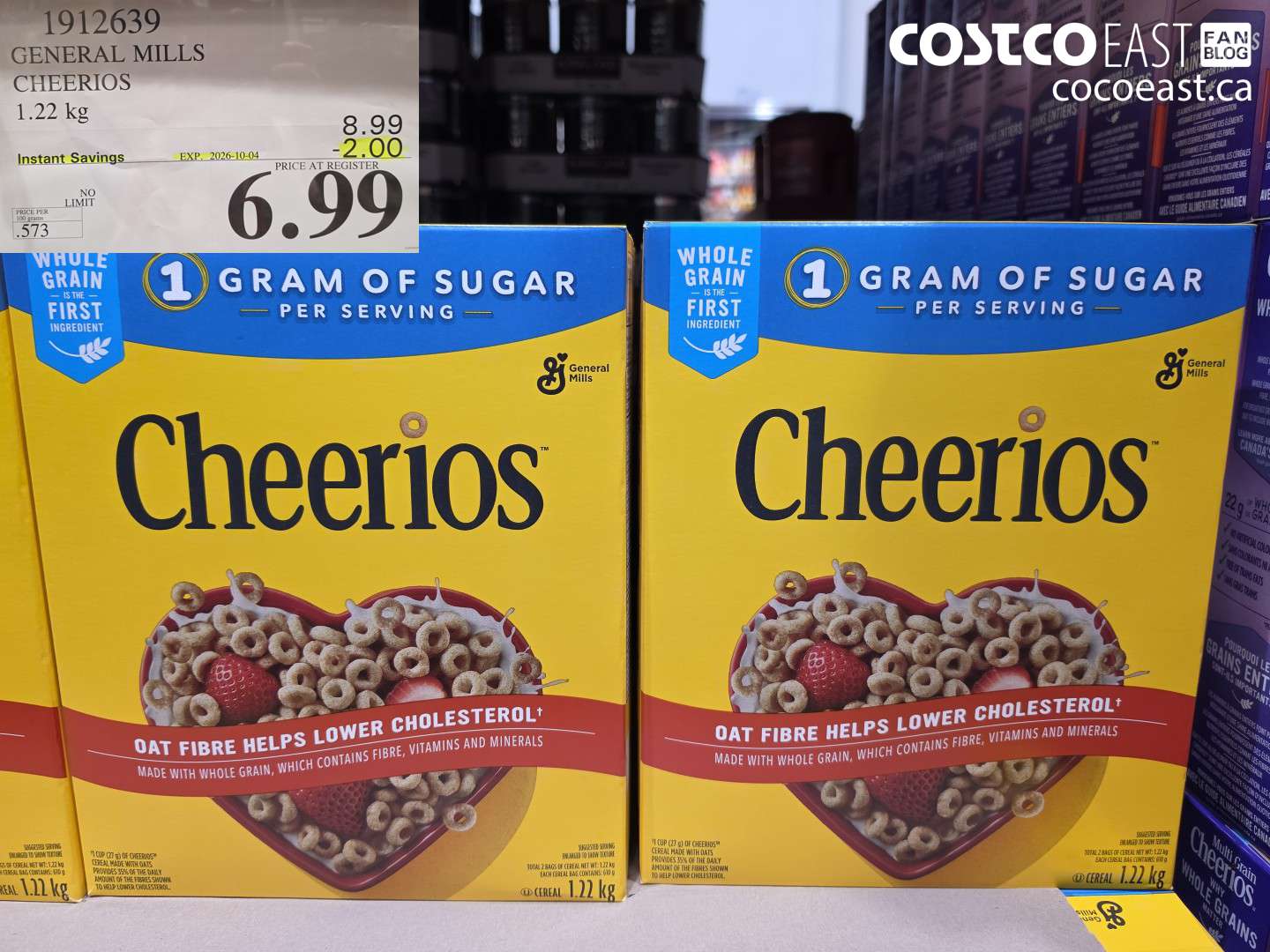 1912639 GENERAL MILLS CHEERIOS 1.22 KG ($2.00 INSTANT SAVINGS EXPIRES ON 2026-10-04) $6.99