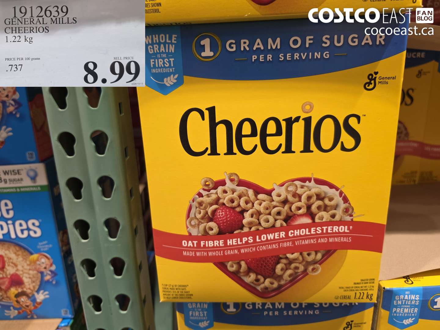 1912639 GENERAL MILLS CHEERIOS 1.22 KG $8.99