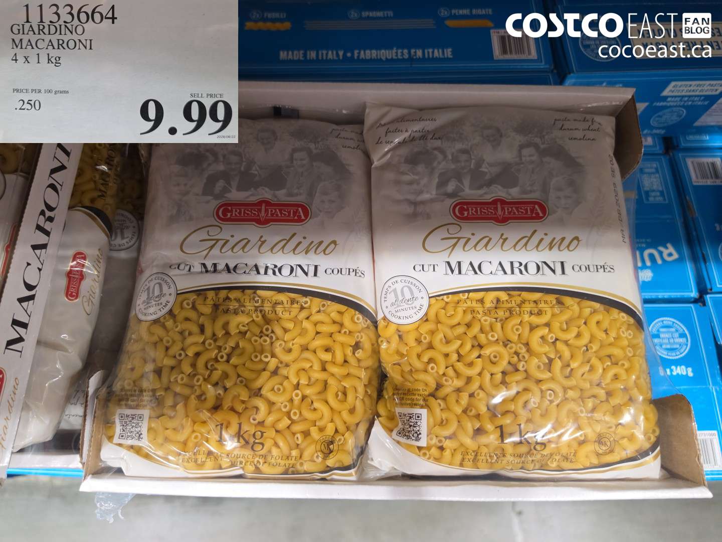 1133664 GIARDINO MACARONI 4 X 1 KG $9.99