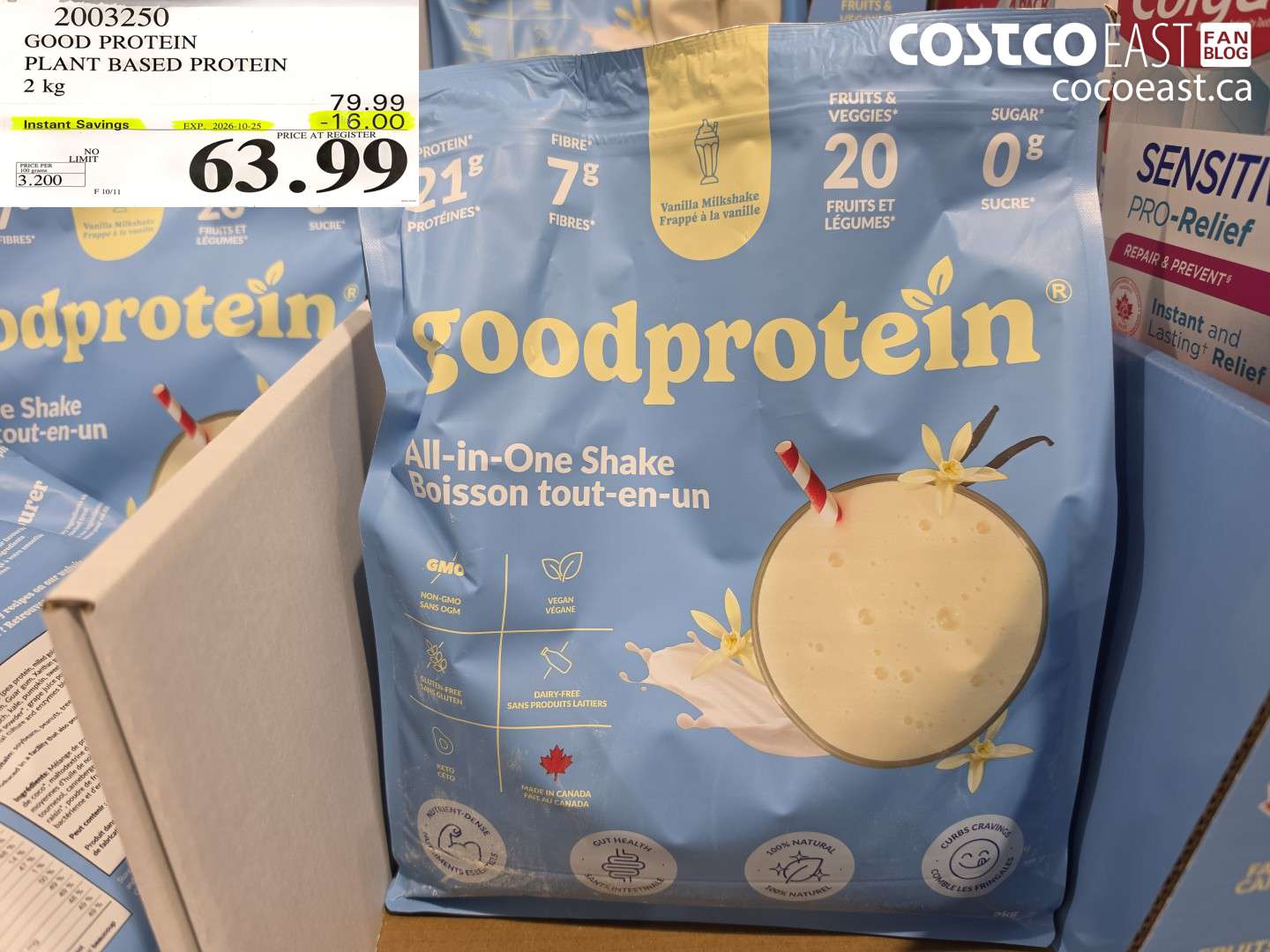 2003250 GOOD PROTEIN PLANT BASED PROTEIN 2 KG ($16.00 INSTANT SAVINGS EXPIRES ON 2026-10-25) $63.99