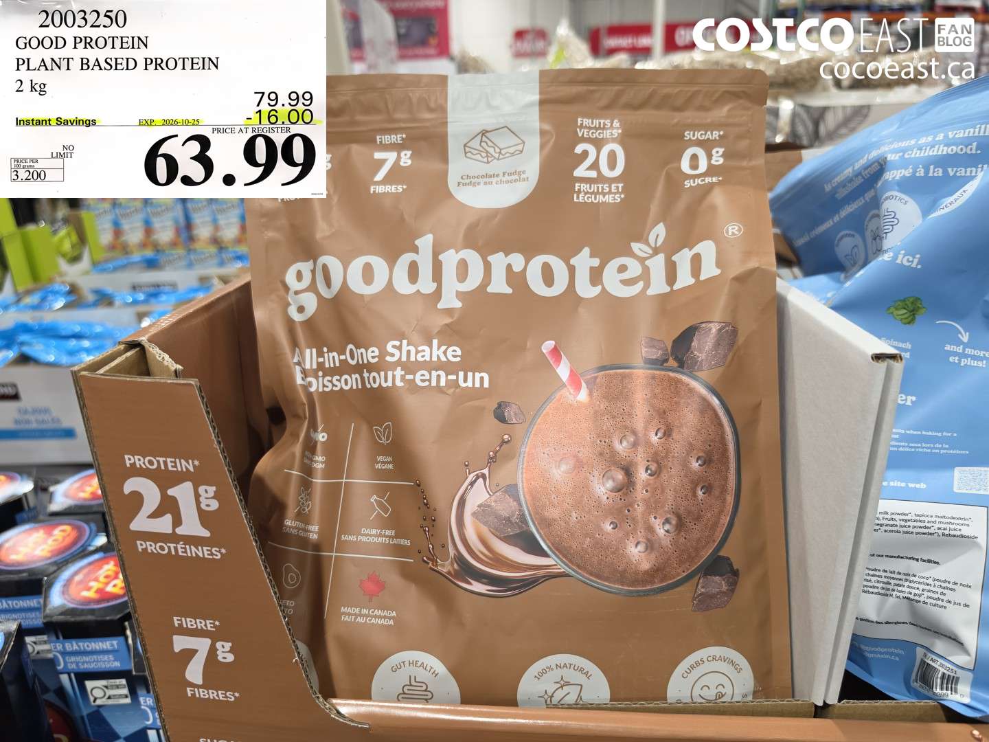 2003250 GOOD PROTEIN PLANT BASED PROTEIN 2 KG ($16.00 INSTANT SAVINGS EXPIRES ON 2026-10-25) $63.99