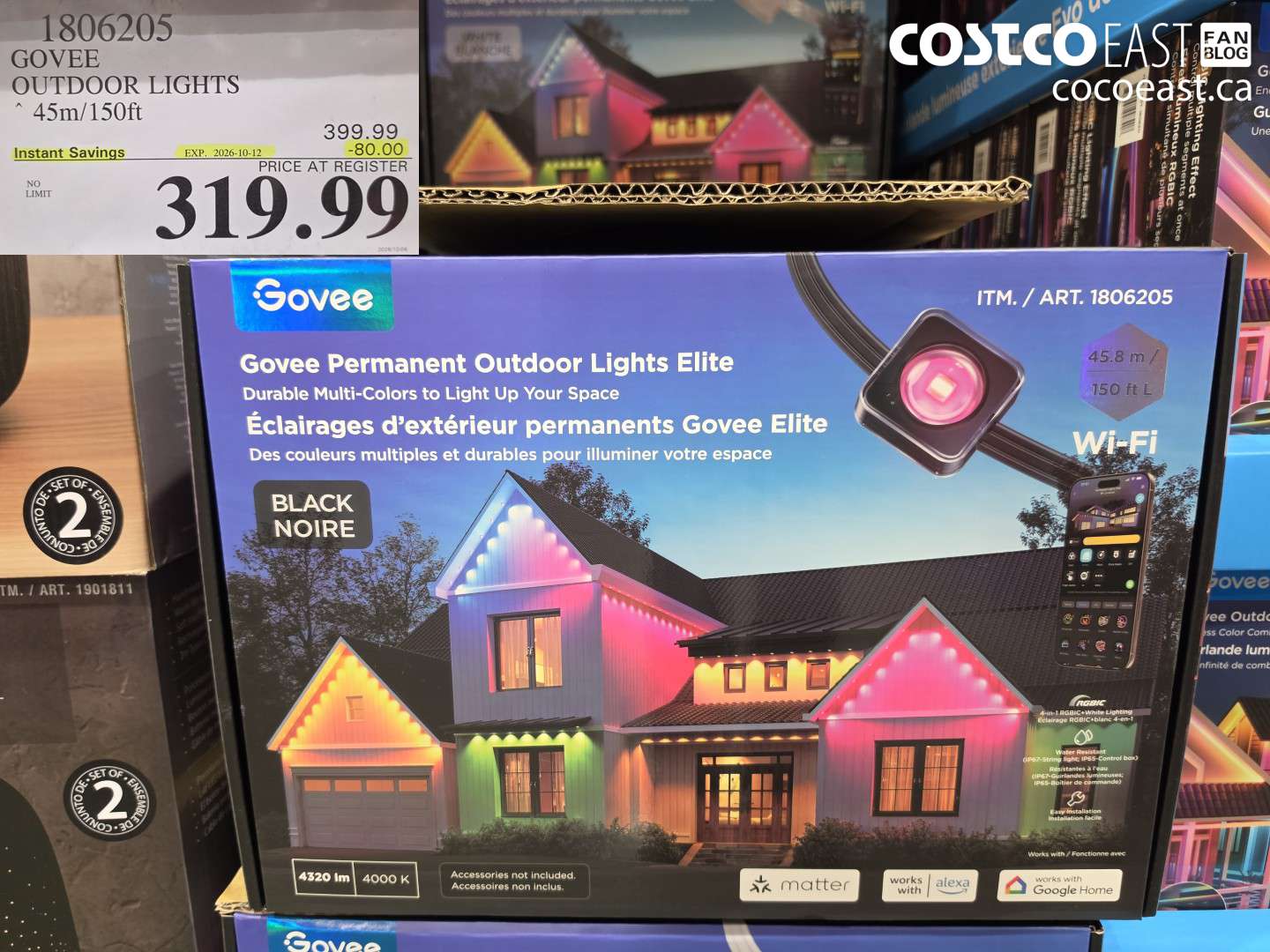 1806205 GOVEE OUTDOOR LIGHTS 45M/150FT ($80.00 INSTANT SAVINGS EXPIRES ON 2026-10-12) $319.99