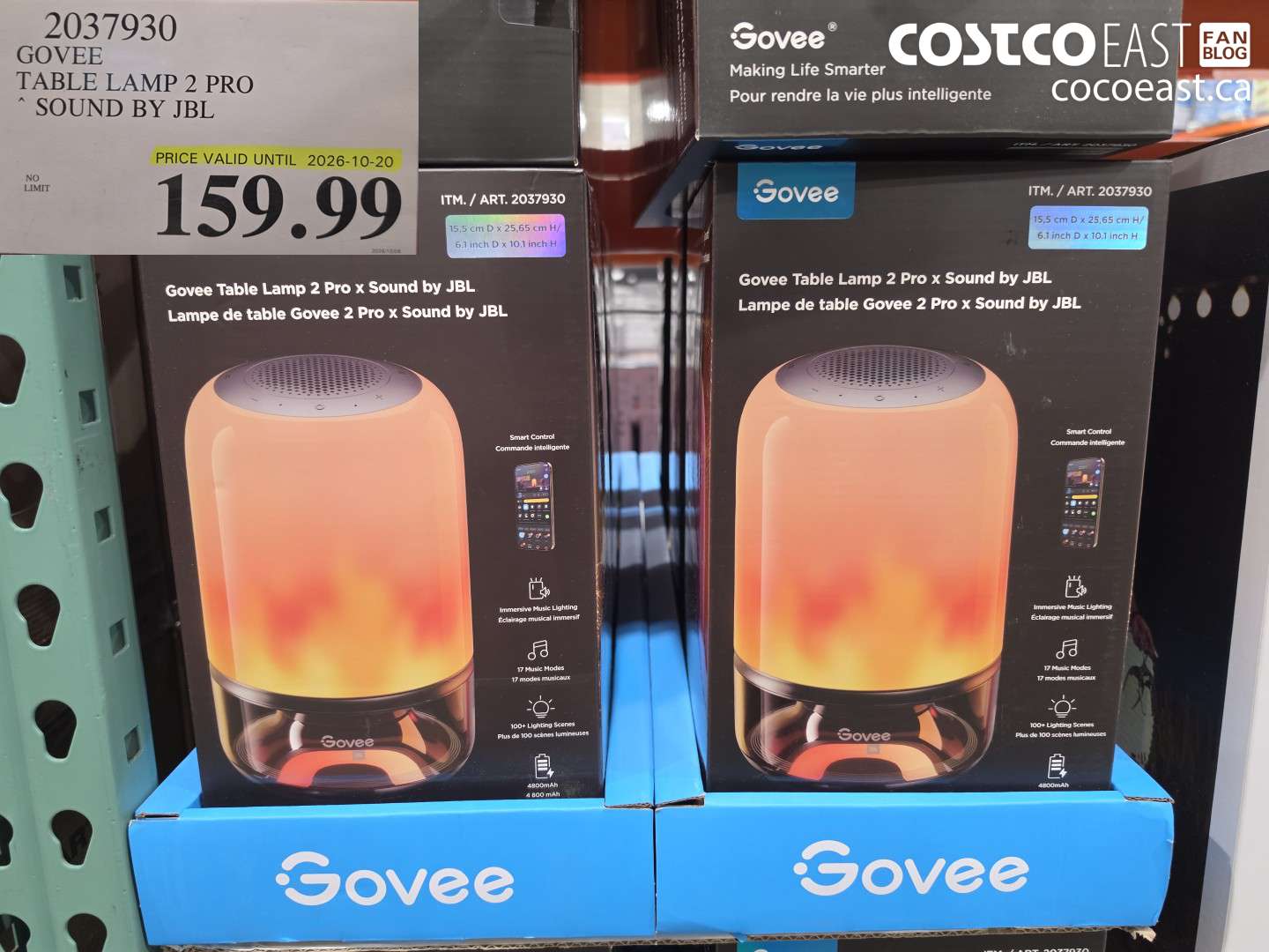 2037930 GOVEE TABLE LAMP 2 PRO SOUND BY JBL $159.99