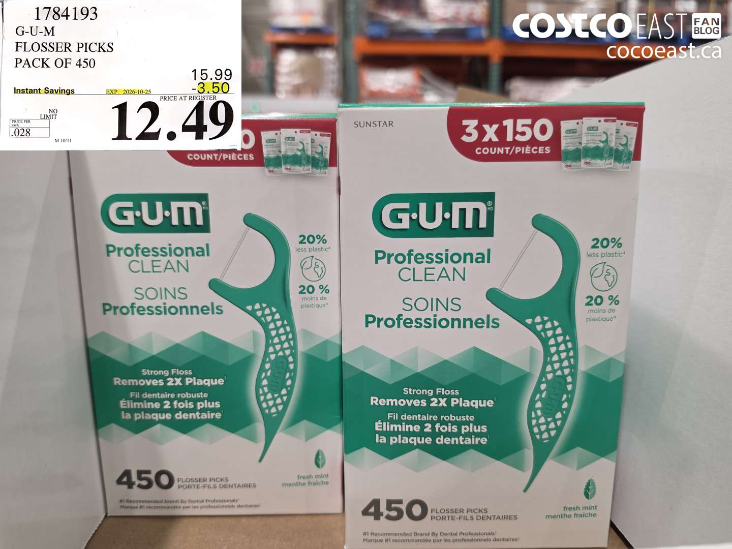 1784193 G-U-M FLOSSER PICKS PACK OF 450 ($3.50 INSTANT SAVINGS EXPIRES ON 2026-10-25) $12.49