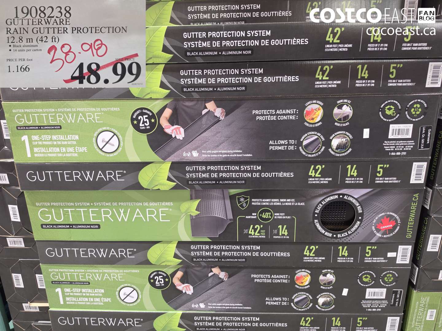 1908238 GUTTERWARE RAIN GUTTER PROTECTION 12.8 M (42 FT) $38.98