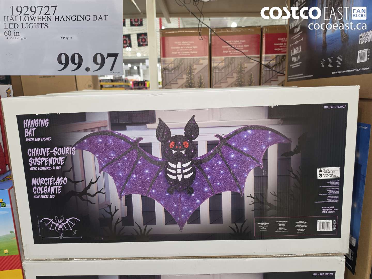 1929727 HALLOWEEN HANGING BAT LED LIGHTS 60 IN $99.97