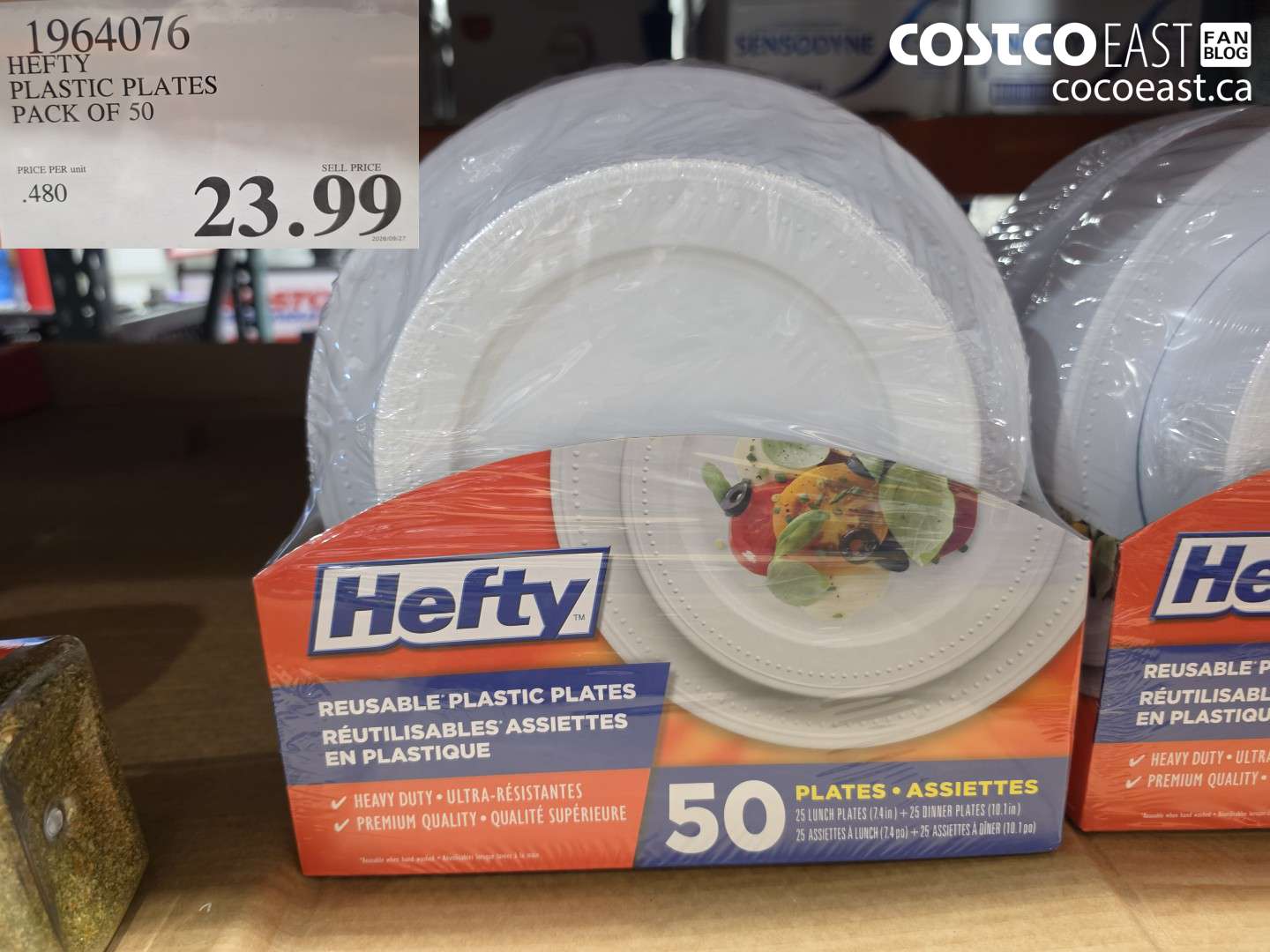 1964076 HEFTY PLASTIC PLATES PACK OF 50 $23.99