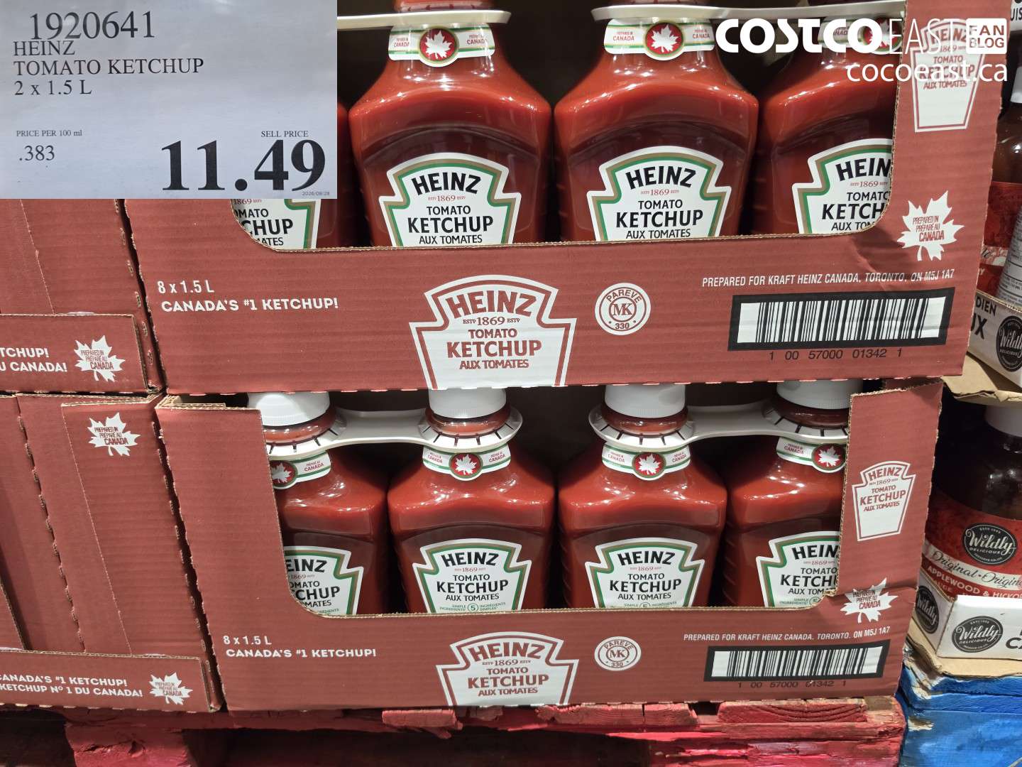 1920641 HEINZ TOMATO KETCHUP 2 X 1.5 L $11.49
