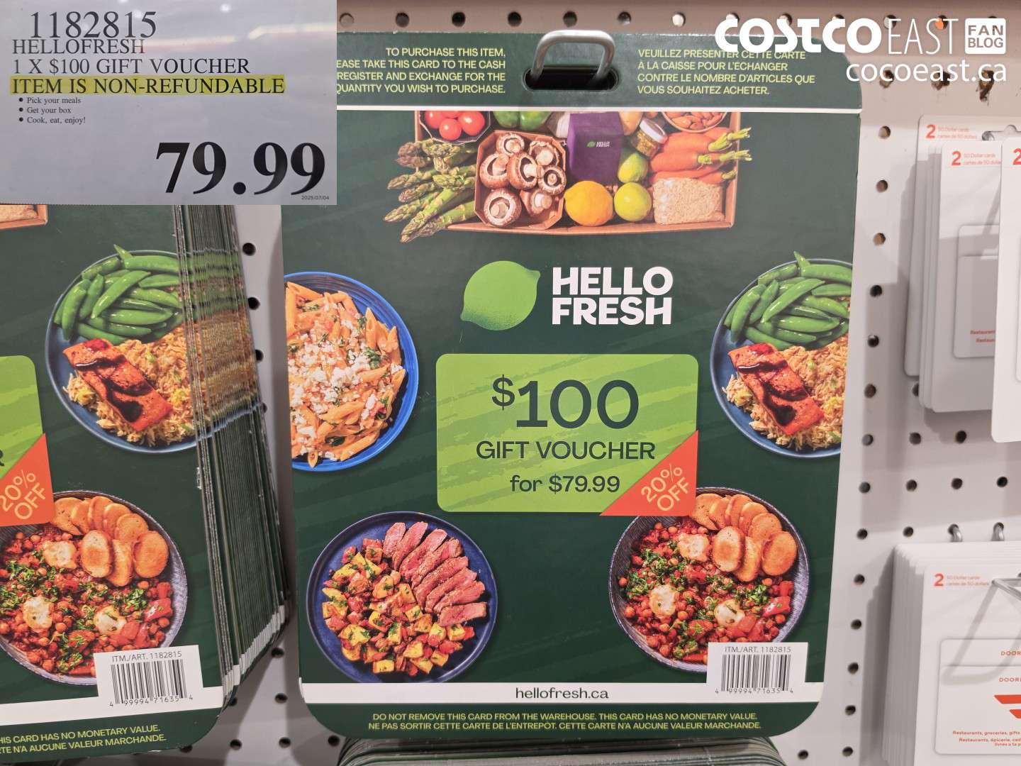 1182815 HELLOFRESH 1 X $100 GIFT VOUCHER $79.99
