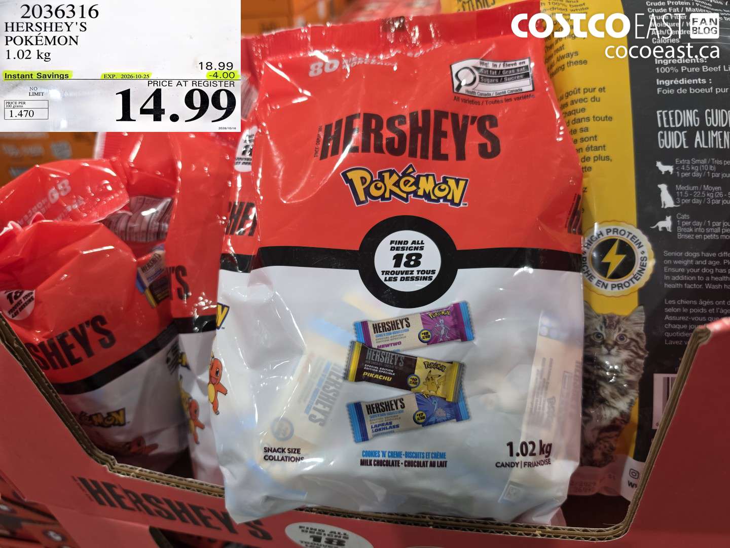 2036316 HERSHEY'S POKÉMON 1.02 KG ($4.00 INSTANT SAVINGS EXPIRES ON 2026-10-25) $14.99