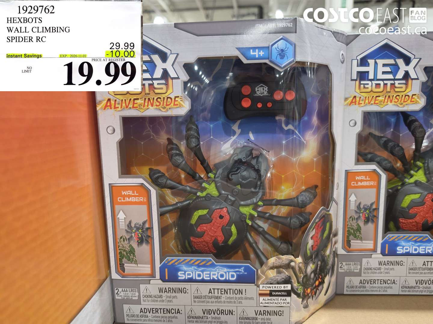1929762 HEXBOTS WALL CLIMBING SPIDER RC ($10.00 INSTANT SAVINGS EXPIRES ON 2026-11-01) $19.99