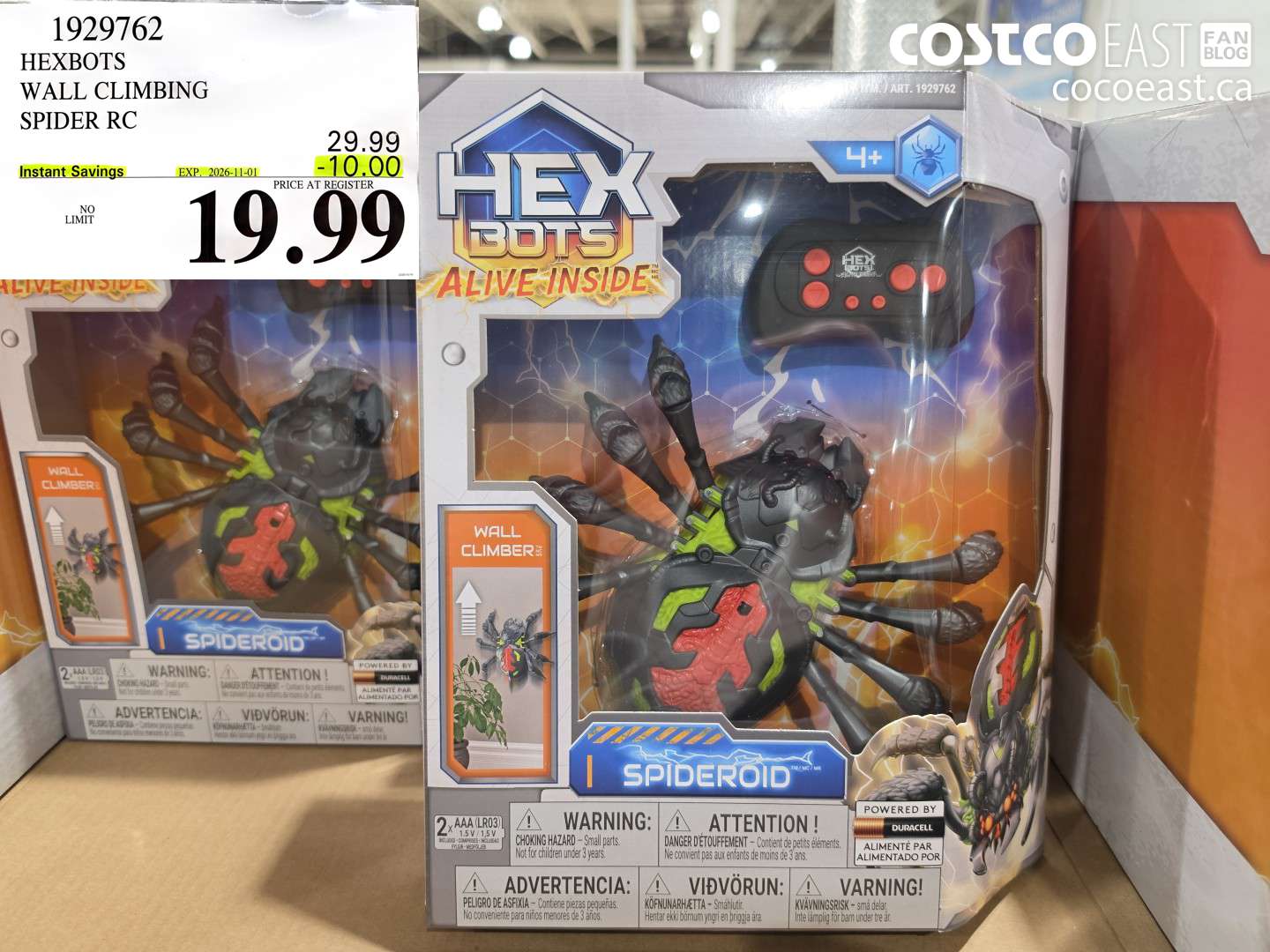 1929762 HEXBOTS WALL CLIMBING SPIDER RC ($10.00 INSTANT SAVINGS EXPIRES ON 2026-11-01) $19.99