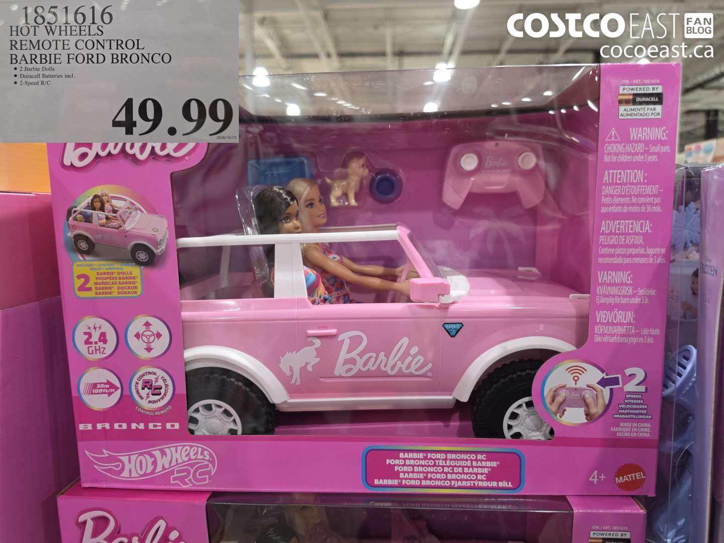 1851616 HOT WHEELS REMOTE CONTROL BARBIE FORD BRONCO $49.99