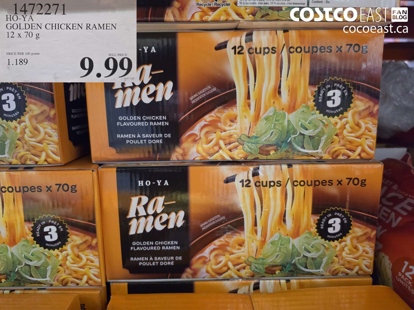 1472271 HO-YA GOLDEN CHICKEN RAMEN 12 X 70 G $9.99