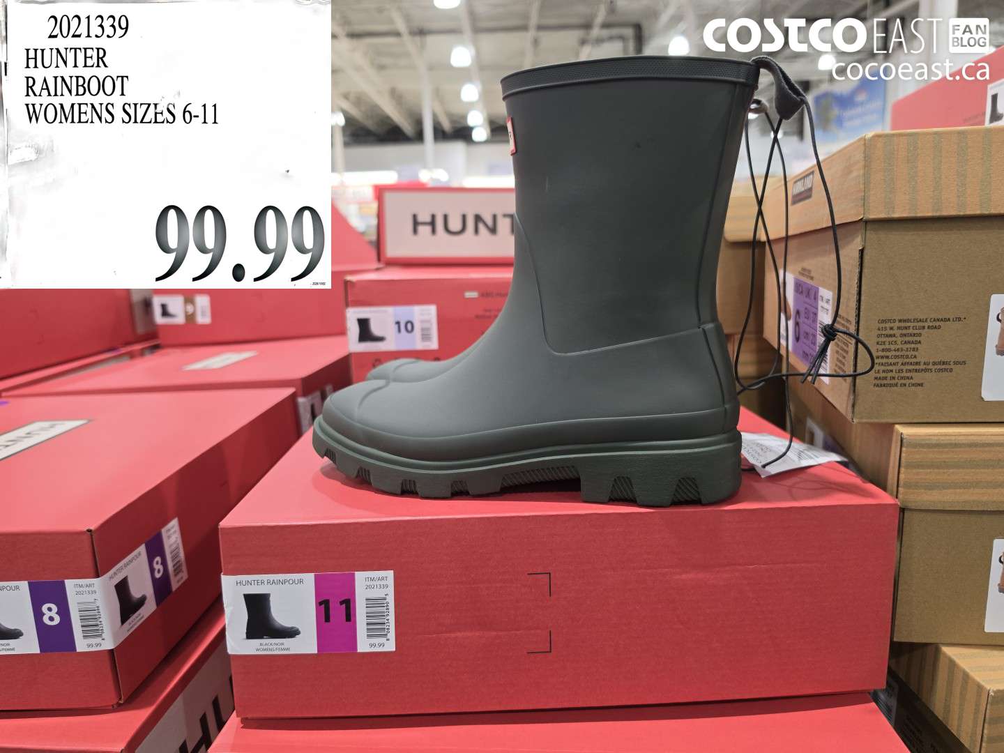2021339 HUNTER RAINBOOT WOMENS SIZES 6-11 $99.99