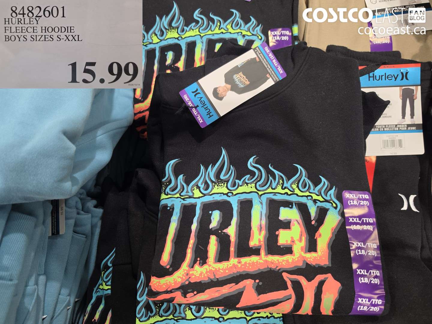 8482601 HURLEY FLEECE HOODIE BOYS SIZES S-XXL $15.99