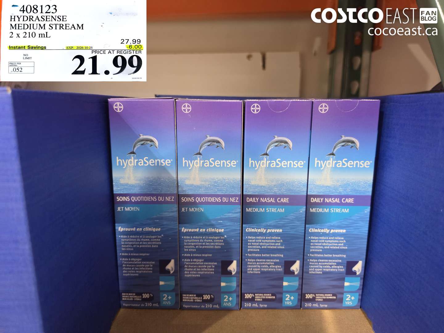 408123 HYDRASENSE MEDIUM STREAM 2 X 210 ML ($6.00 INSTANT SAVINGS EXPIRES ON 2026-10-25) $21.99