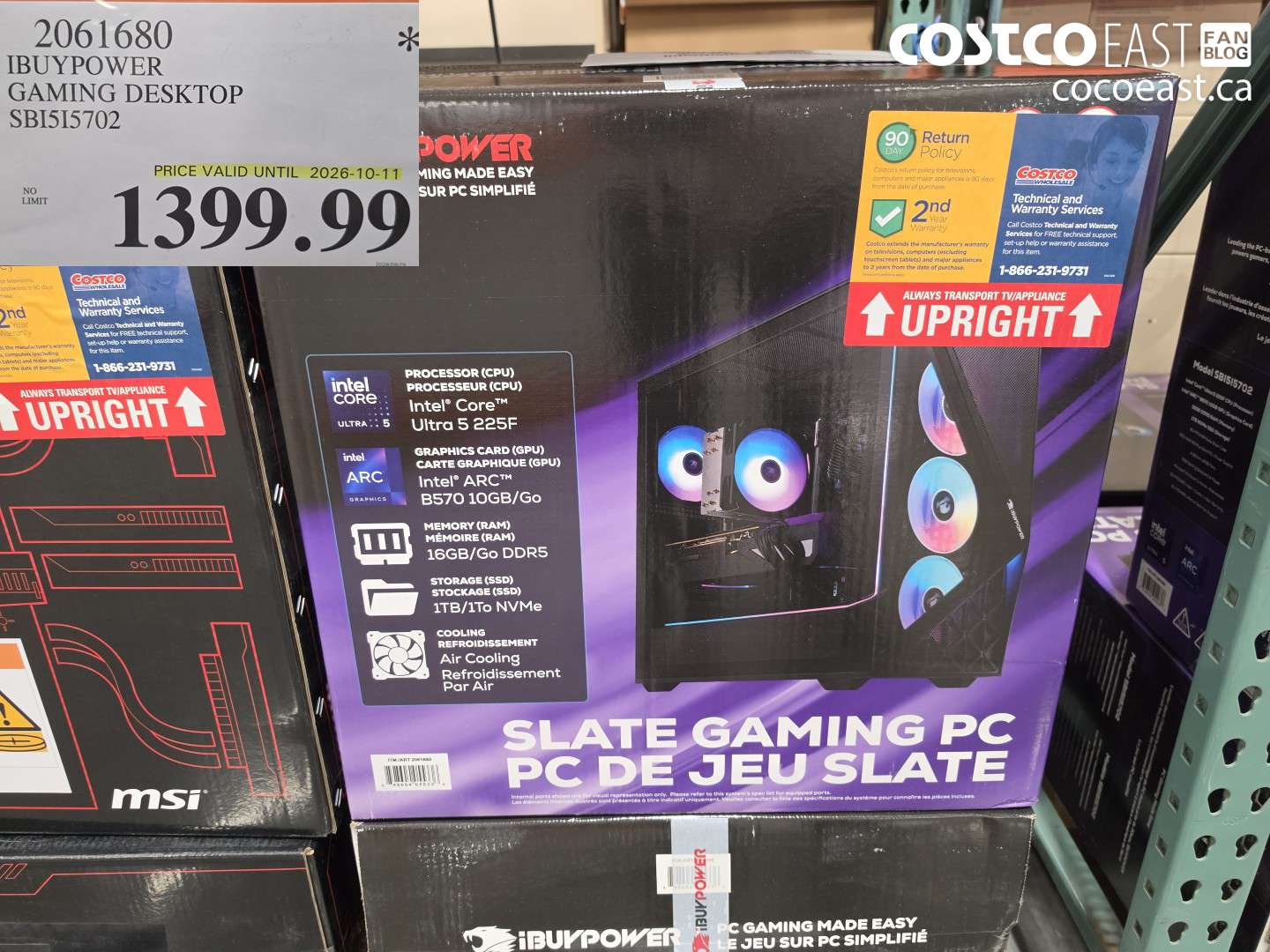 2061680 IBUYPOWER GAMING DESKTOP SBI5I5702 $1399.99
