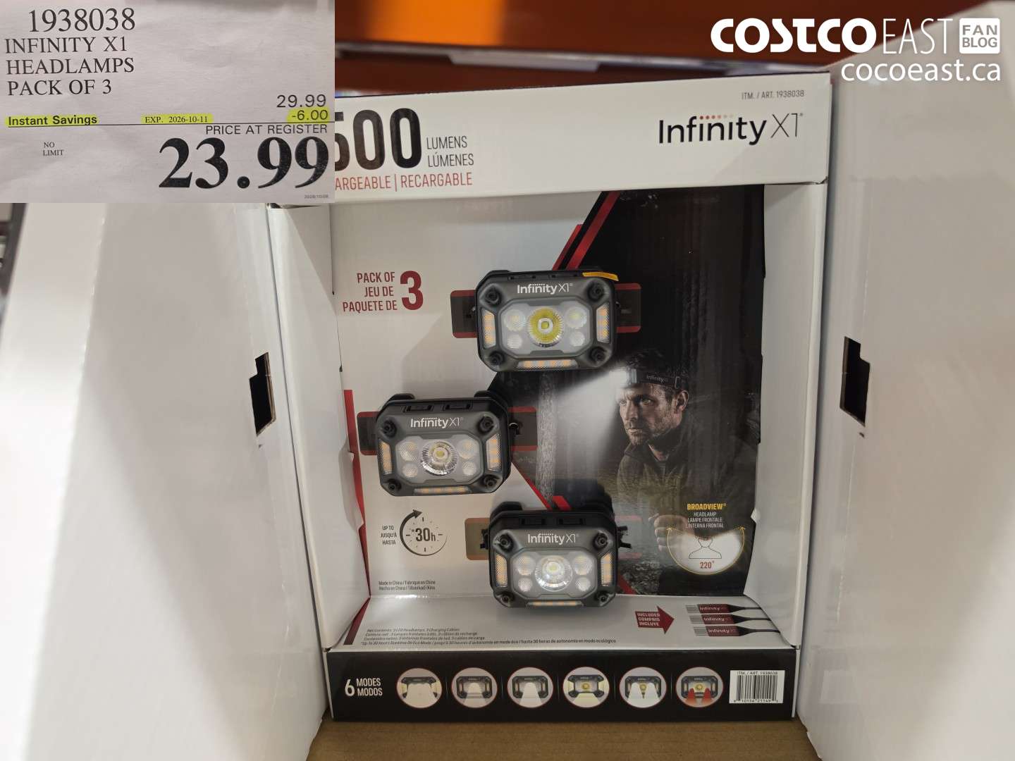 1938038 INFINITY X1 HEADLAMPS PACK OF 3 ($6.00 INSTANT SAVINGS EXPIRES ON 2026-10-11) $23.99