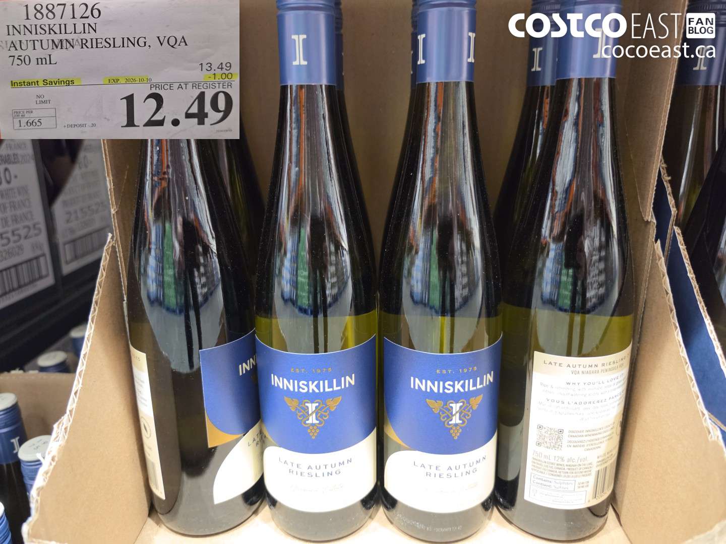 1887126 INNISKILLIN AUTUMN RIESLING, VQA 750 ML ($1.00 INSTANT SAVINGS EXPIRES ON 2026-10-10) $12.49