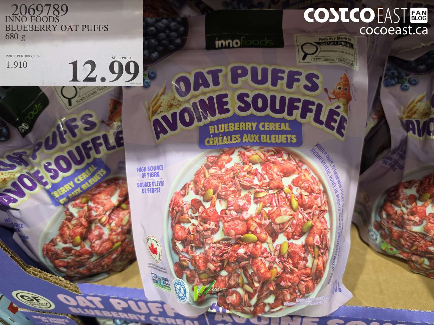 2069789 INNO FOODS BLUEBERRY OAT PUFFS 680 G $12.99