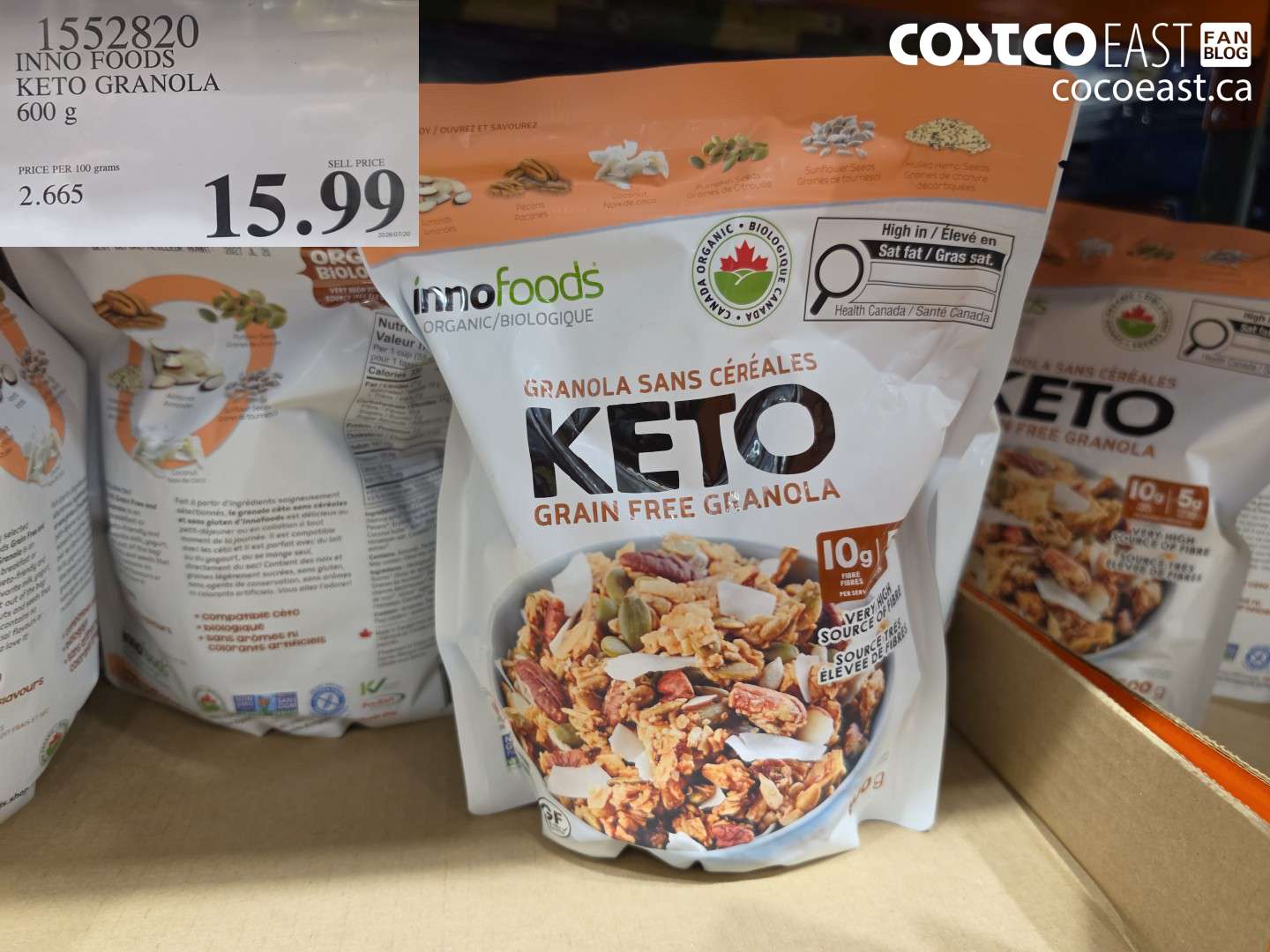 1552820 INNO FOODS KETO GRANOLA 600 G $15.99