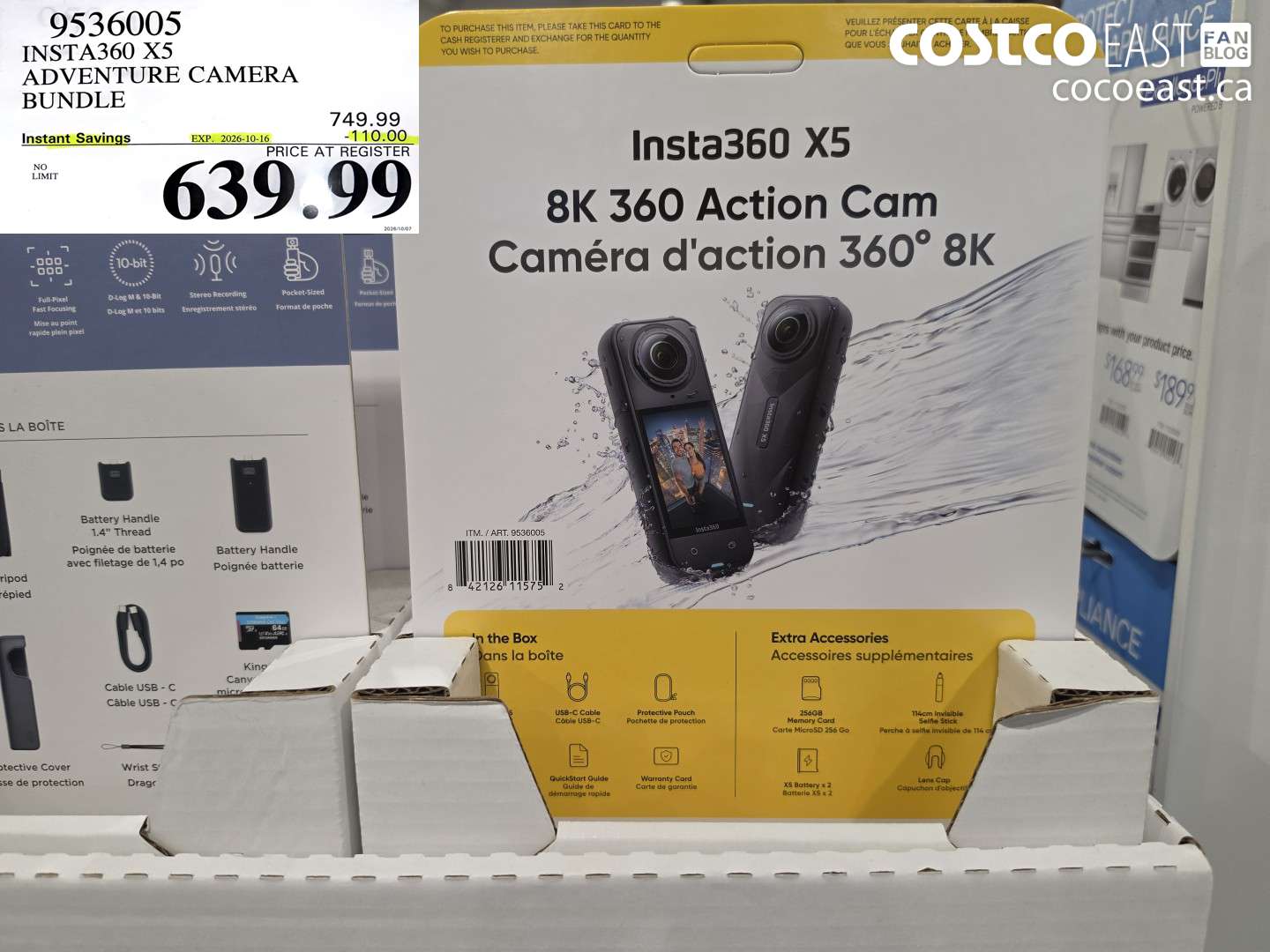 9536005 INSTA360 X5 ADVENTURE CAMERA BUNDLE ($110.00 INSTANT SAVINGS EXPIRES ON 2026-10-16) $639.99