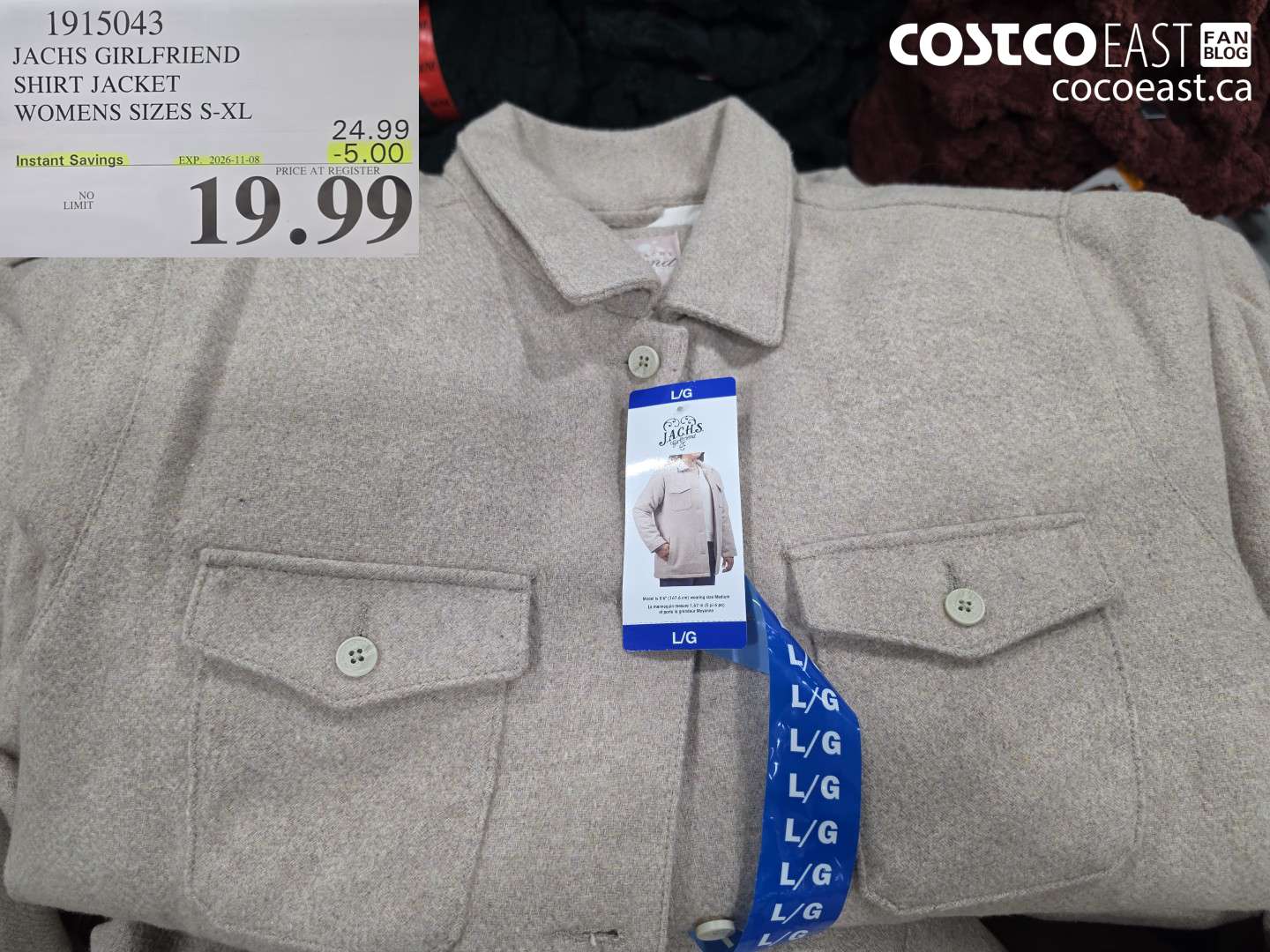 1915043 JACHS GIRLFRIEND SHIRT JACKET WOMENS SIZES S-XL ($5.00 INSTANT SAVINGS EXPIRES ON 2026-11-08) $19.99