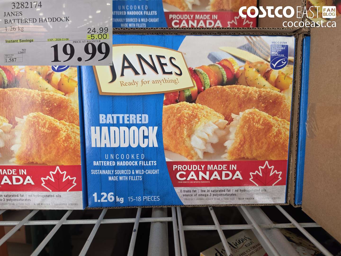 3282174 JANES BATTERED HADDOCK 1.26 KG ($5.00 INSTANT SAVINGS EXPIRES ON 2026-11-08) $19.99