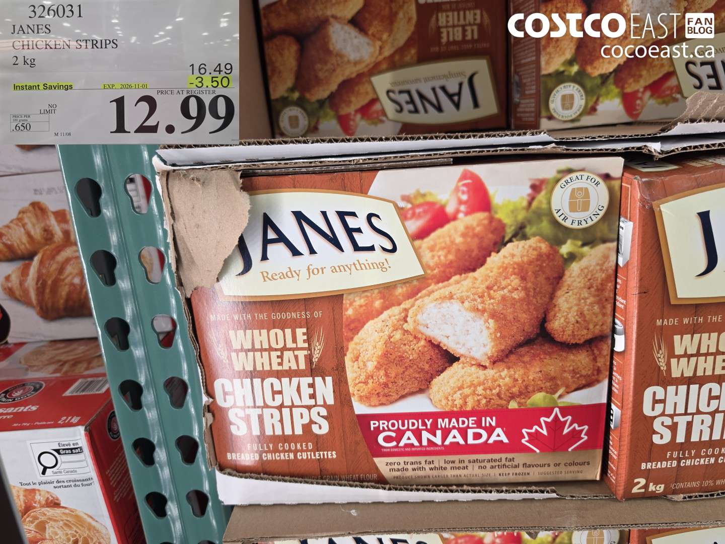 326031 JANES CHICKEN STRIPS 2 KG ($3.50 INSTANT SAVINGS EXPIRES ON 2026-11-01) $12.99