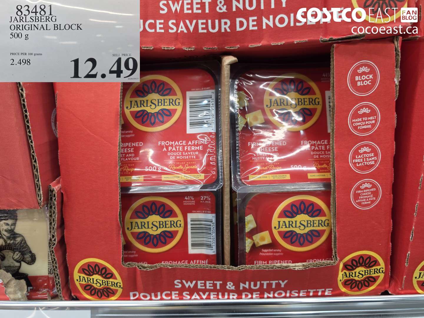 83481 JARLSBERG ORIGINAL BLOCK 500 G $12.49