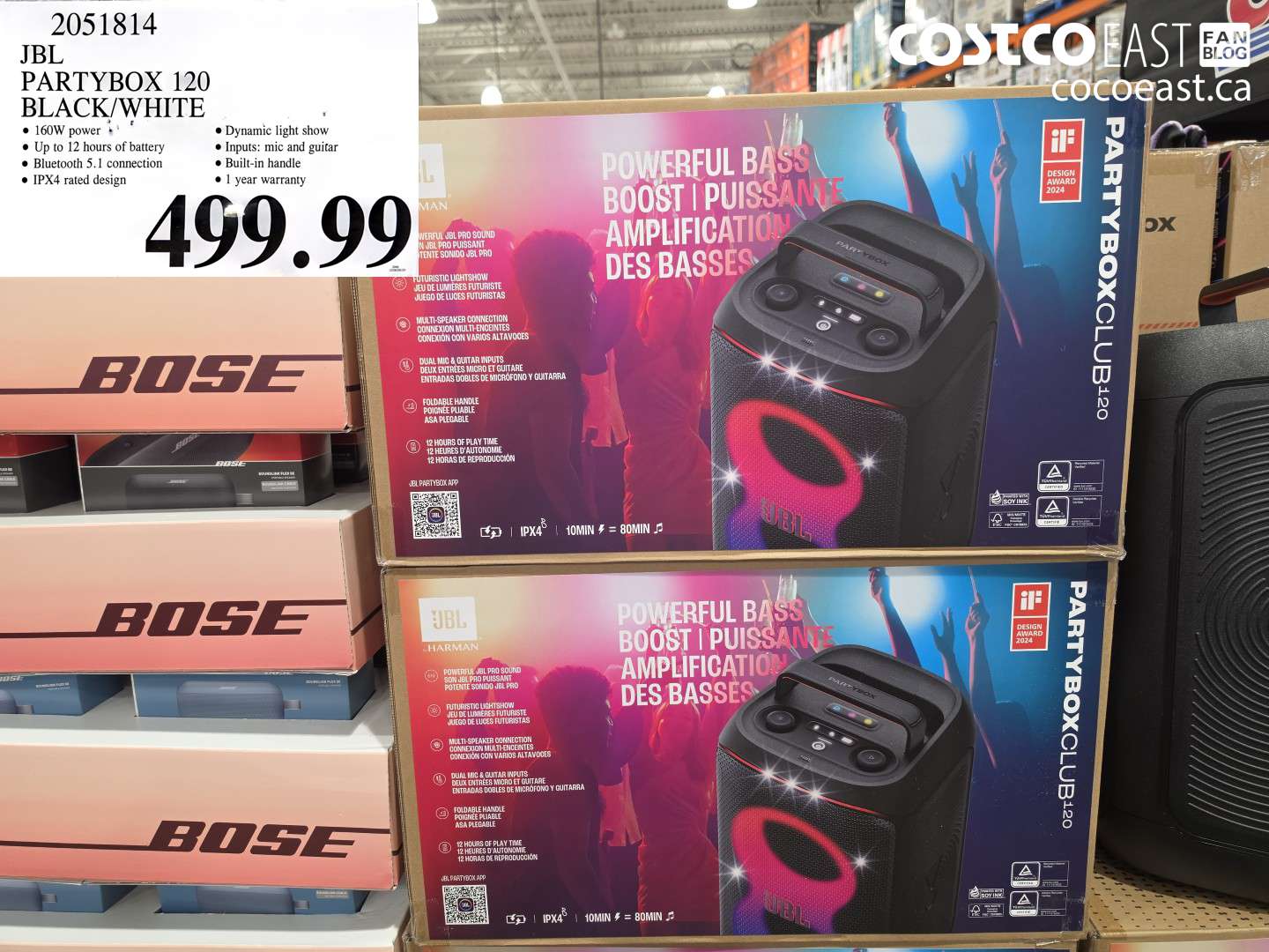 2051814 JBL PARTYBOX 120 BLACK/WHITE $499.99