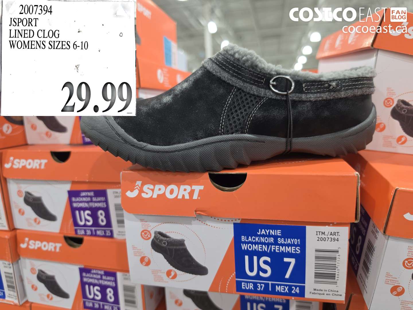 2007394 JSPORT LINED CLOG WOMENS SIZES 6-10 $29.99