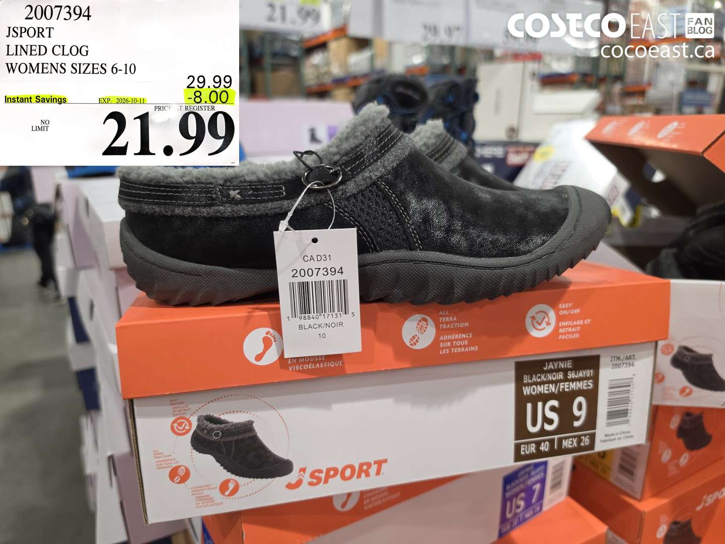 2007394 JSPORT LINED CLOG WOMENS SIZES 6-10 ($8.00 INSTANT SAVINGS EXPIRES ON 2026-10-11) $21.99