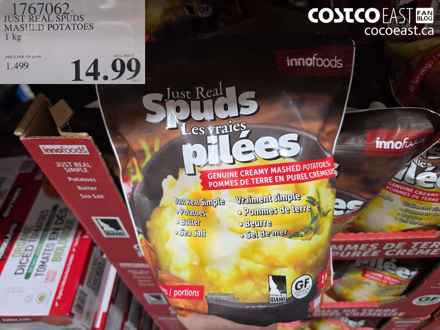 1767062 JUST REAL SPUDS MASHED POTATOES 1 KG $14.99