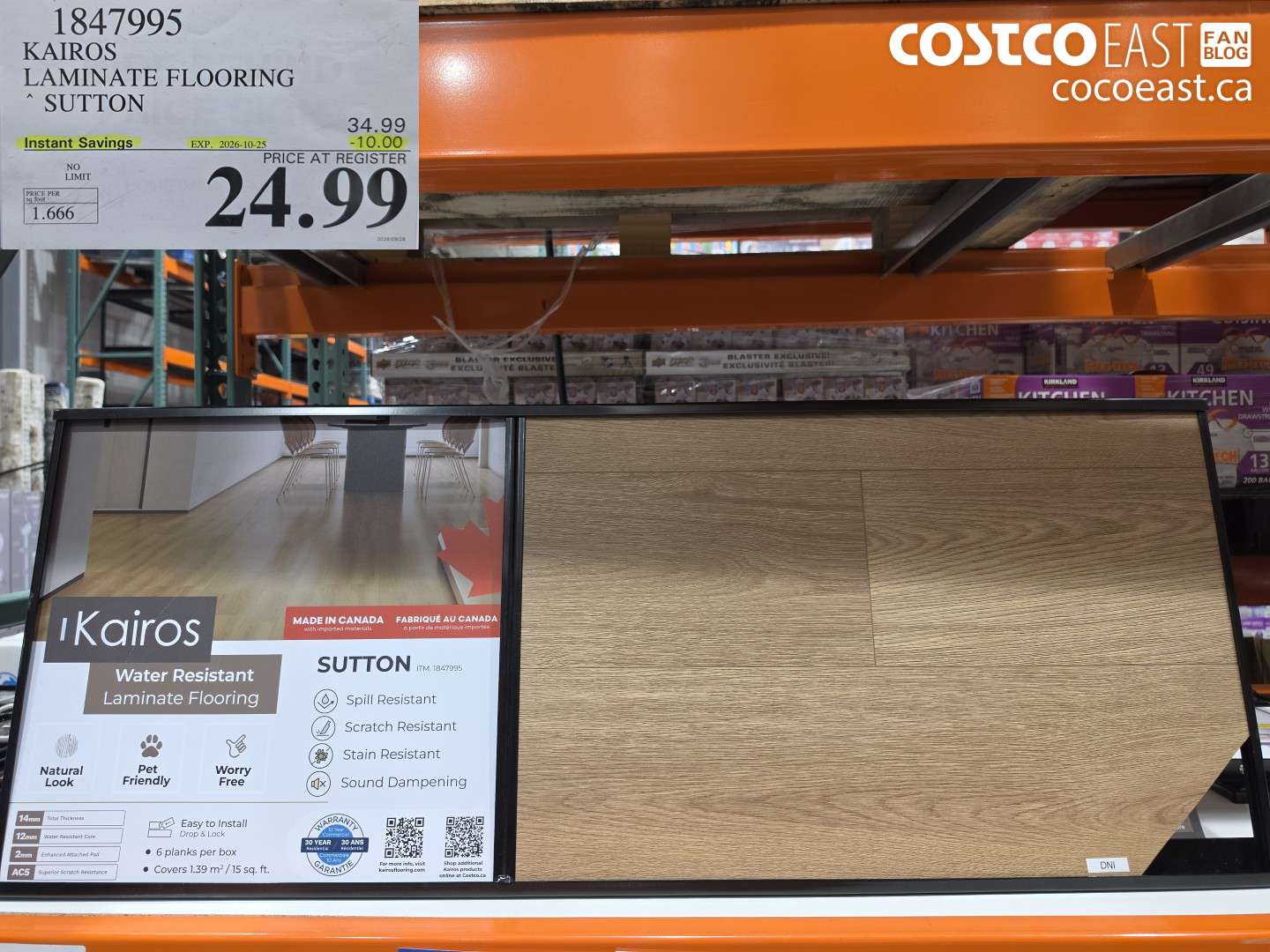 1847995 KAIROS LAMINATE FLOORING SUTTON ($10.00 INSTANT SAVINGS EXPIRES ON 2026-10-25) $24.99
