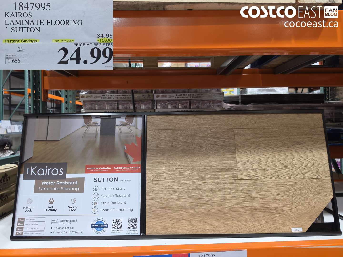 1847995 KAIROS LAMINATE FLOORING SUTTON ($10.00 INSTANT SAVINGS EXPIRES ON 2026-10-25) $24.99