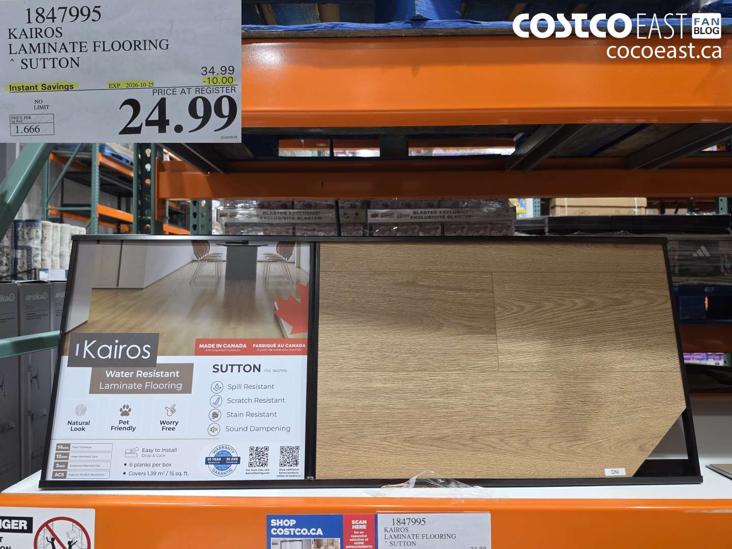 1847995 KAIROS LAMINATE FLOORING SUTTON ($10.00 INSTANT SAVINGS EXPIRES ON 2026-10-25) $24.99