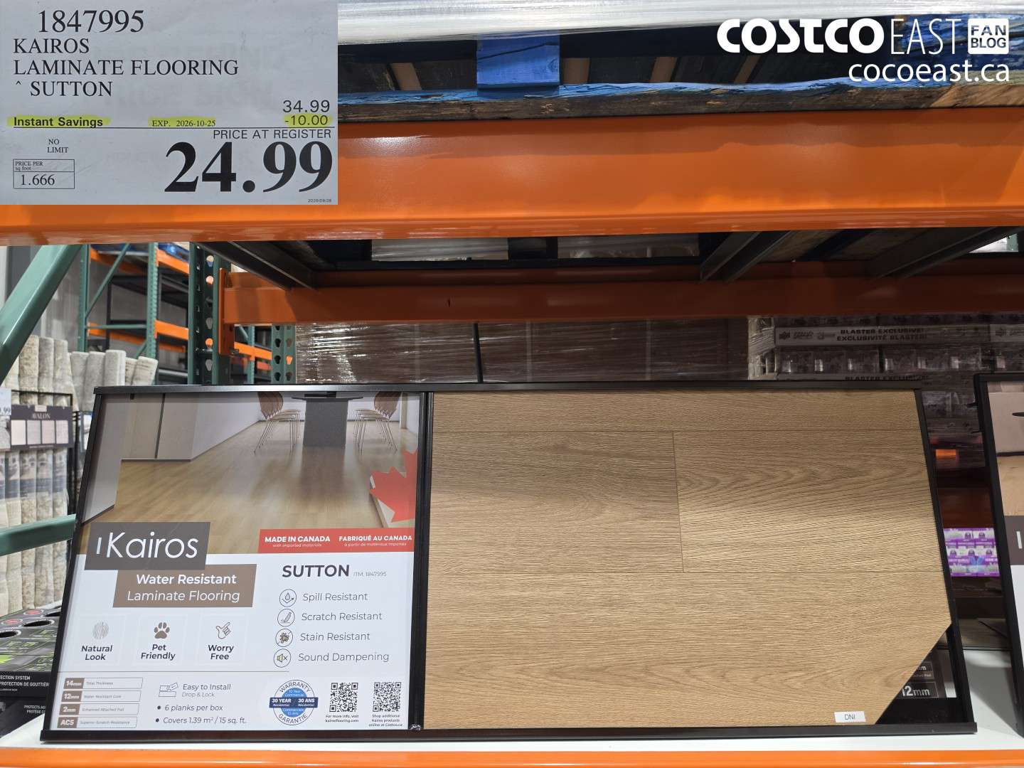 1847995 KAIROS LAMINATE FLOORING SUTTON ($10.00 INSTANT SAVINGS EXPIRES ON 2026-10-25) $24.99