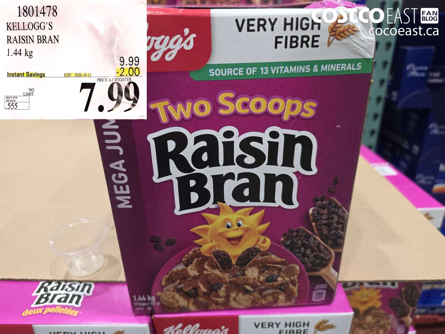 1801478 KELLOGG'S RAISIN BRAN 1.44 KG ($2.00 INSTANT SAVINGS EXPIRES ON 2026-10-11) $7.99