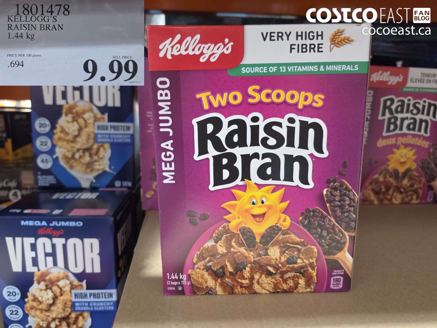 1801478 KELLOGG'S RAISIN BRAN 1.44 KG $9.99